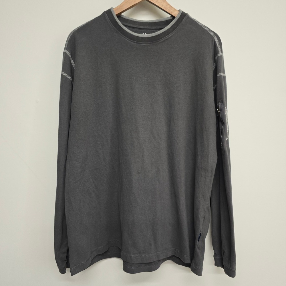 KUHL Wildfibre Shirt Mens XL Grey Thumbhole Sleeve Pocket Outdoor Gorpcore